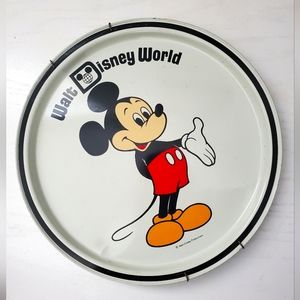 Vintage Original Walt Disney World Mickey Mouse Metal Catch All Tray Retro Plate
